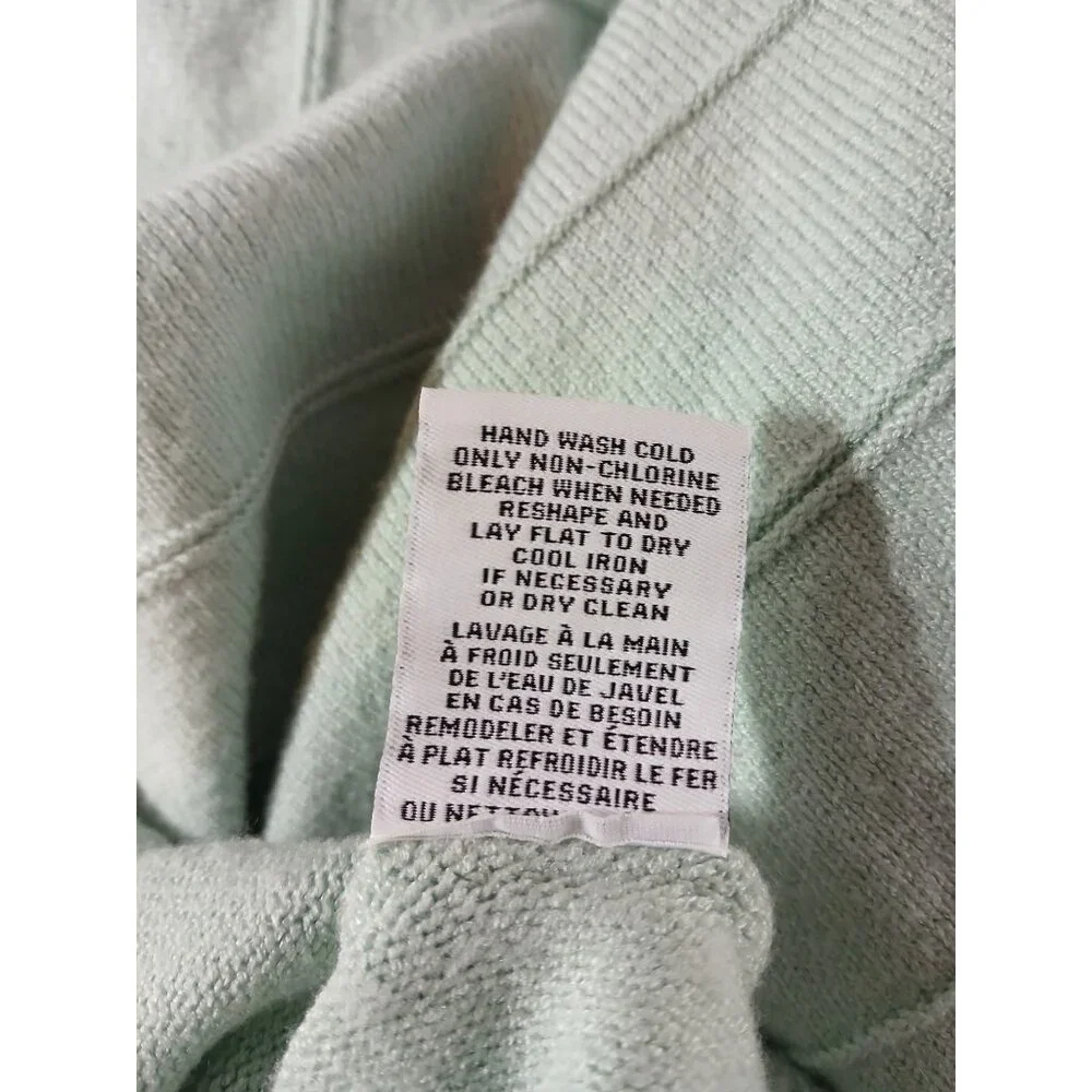 Magaschoni Womens Mint Green Ribbed Knit Dolman Sleeve Sweater 1X Slouchy Cozy - Picture 9 of 9